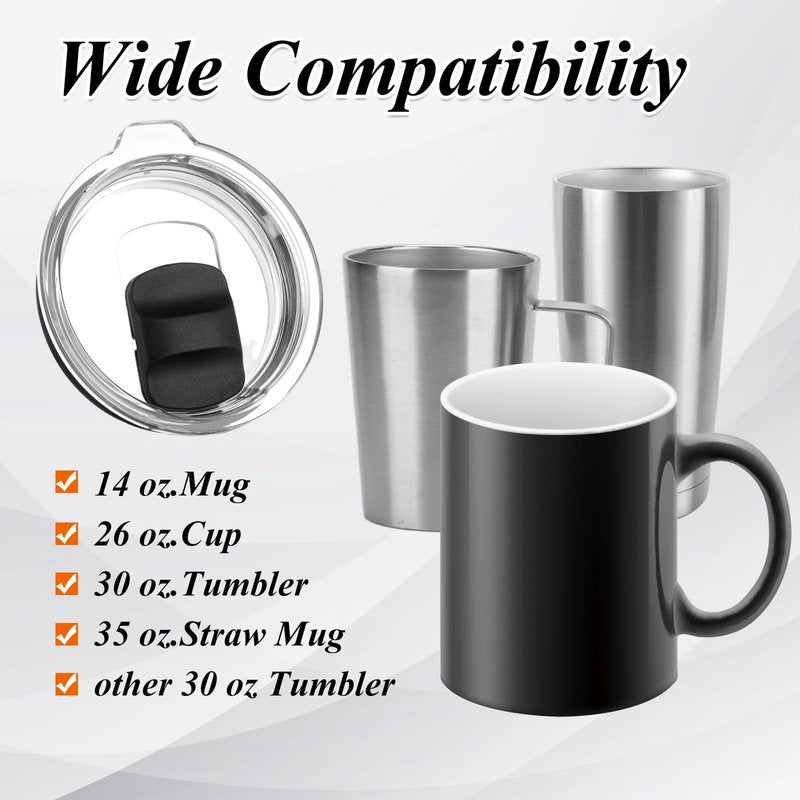 LDXDRU 4 Pack 30 oz Tumbler Lid, Yeti Magslider Lid, Yeti Lids 30 Oz Replacement Lid, Spill Proof Cup Lids Covers with Magnetic Slider Switch, for Ozark Trail, Old Style Rtic