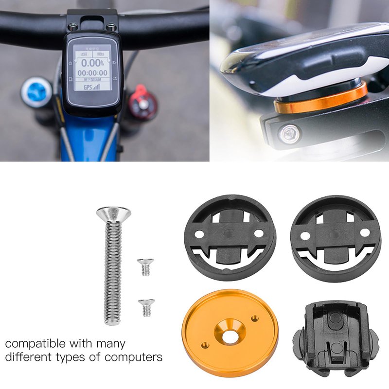 Road Bike Computer Holder Stem Top Cover Bicycle Stopwatch GPS Speedometer Mount (Gold) Bryton Rider 750 Computer Mount