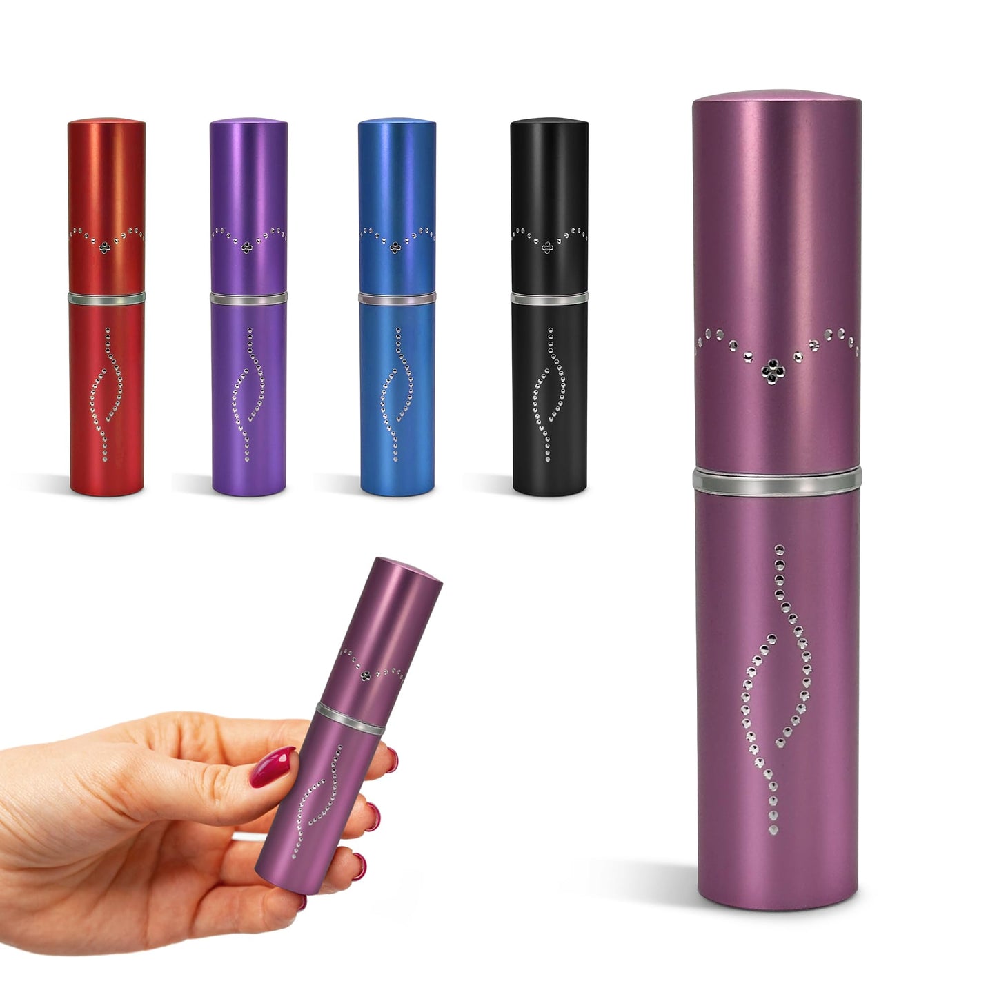 FuryUSA Lipstick Stun Gun - Womens Lipstick Stun Gun, Metal Casing Self-Defense, Rechargeable Battery, Max Strength, 120 lumens, Built-in Flashlight, Stylish, Expert-Trusted (Pink)