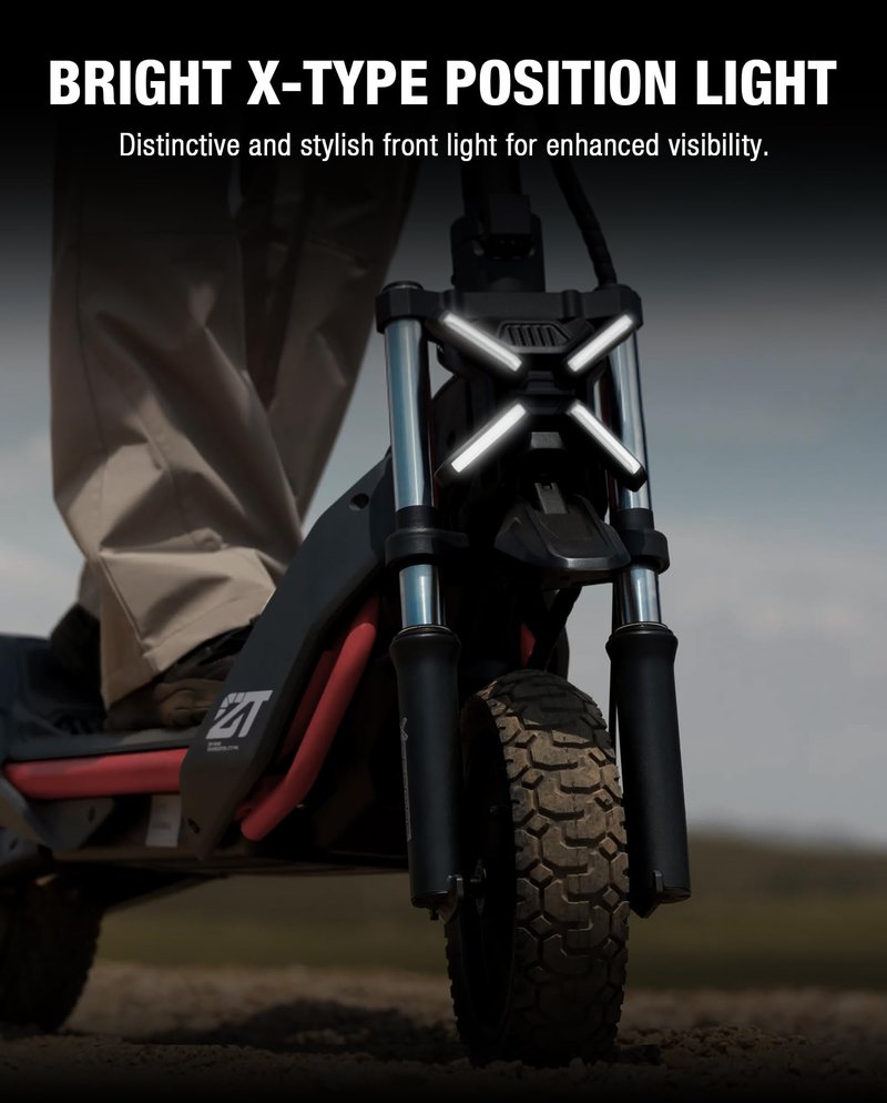 stio Scooter X-type Position Light Compatible with Ninebot by Segway ZT3 Pro Kickscooter X-shaped Front Lamp Super Bright Headlight Replacement ZT3 Original Accessories