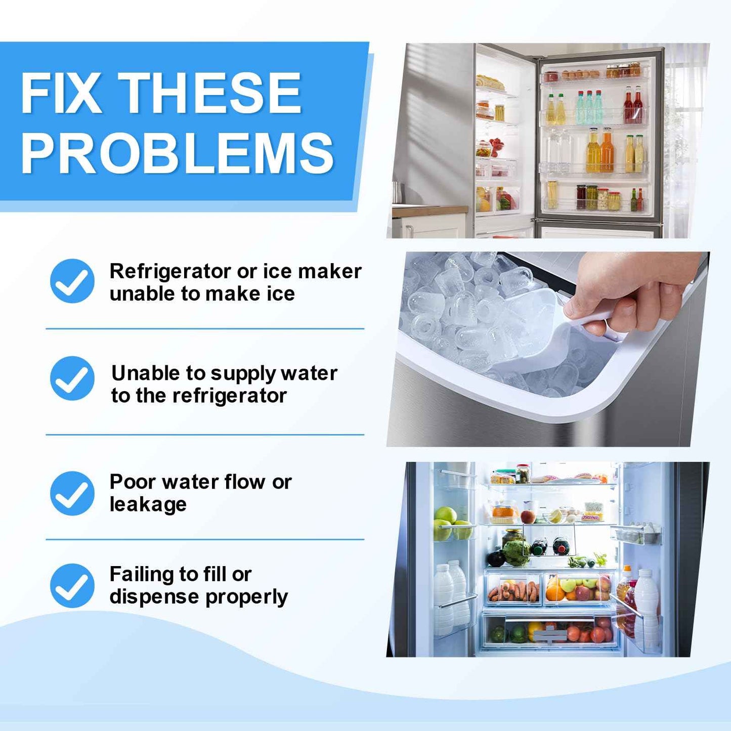 Upgraded 242252603 Refrigerator Ice Maker Water Inlet Valve, for Electrolux Frigidaire kenmore Icemaker Solenoid Valves, Replacement parts AP5671756 241803701 PS7784017 241803703 218475600 218720400