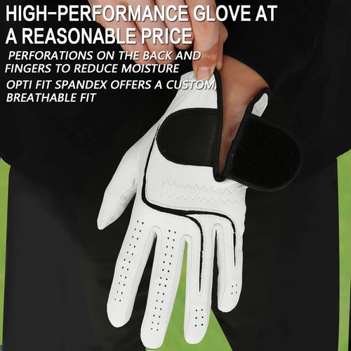 FINGER TEN Golf Gloves - Premium Soft Cabretta Leather | Tour Fit Grip, Left & Right Hand, Cadet Sizes S-XXL