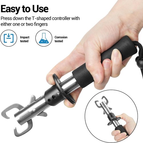 Dr.meter Fish Scale with Lip Gripper - 110lb Digital Weight Scale & Measuring Tape | Stainless Steel Fishing Tool