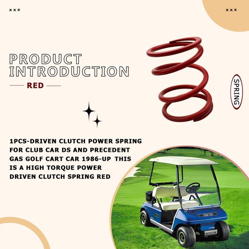 BKIFU Driven Clutch Power Spring for Club Car DS Precedent Gas Golf Cart Car 1986-Up,high Torque Power Driven Clutch Spring,red,Club car Precedent Clutch Spring -1pcs