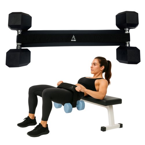 Active Auras Adjustable Hip Thrust Belt for Weights, Dumbbell Hip Thrust Belt for Women, Glute Bridge & Weight Belt, Hip Thrust Bar Support, Booty Workout Equipment, Hip Thrust Band for Home and Gym