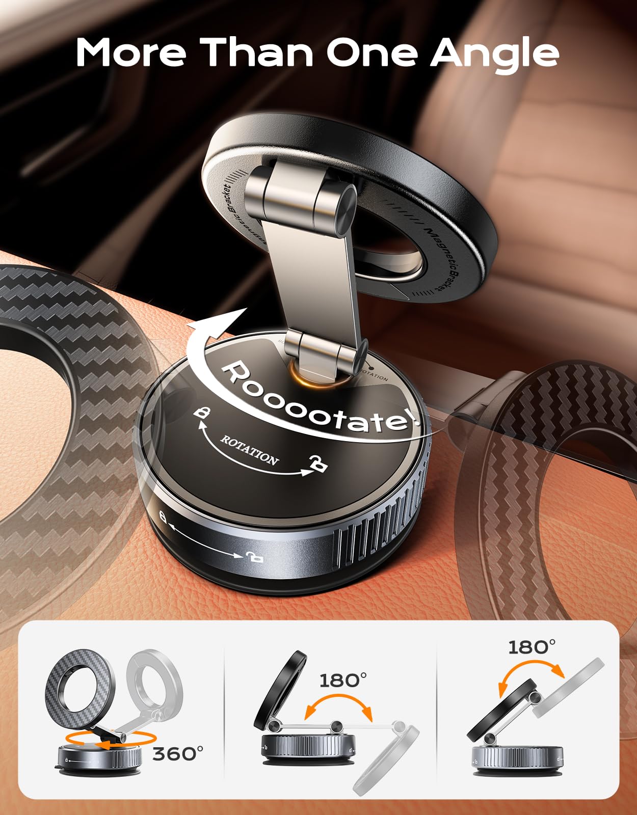 Viccux 2026 Upgraded Vacuum Magnetic Phone Holder for Car, 89LB Suction