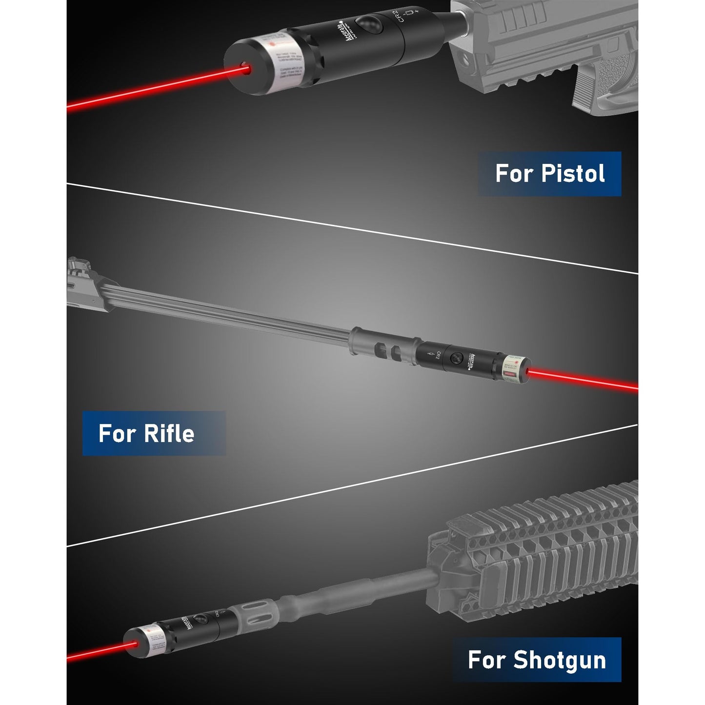 UUQ Professional Laser Bore Sight Kit with Button Switch,Red Laser with 32 Adapters for 0.17 to 12GA Calibers,Suitable for Pistol Rifle Airsoft & Shotgun,Powerful Hunting Equipment (Red Laser)