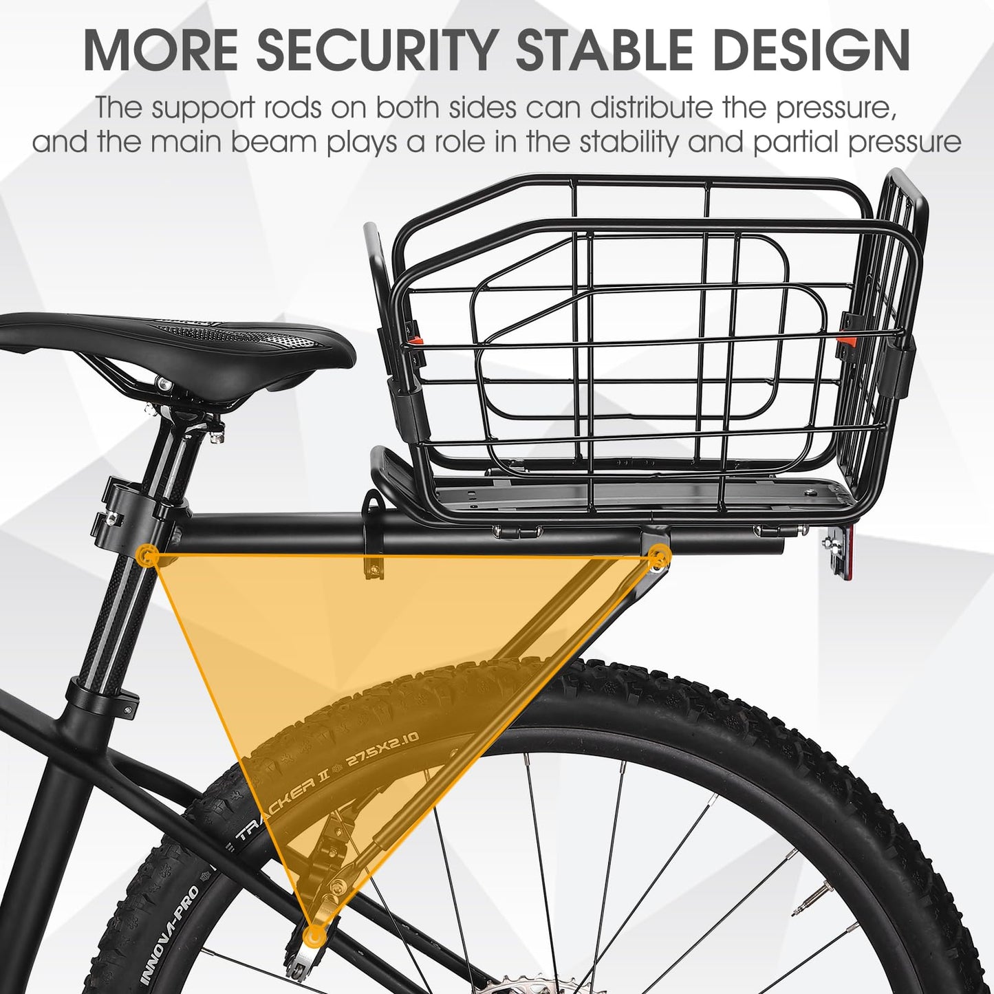 ANGGOER Rear Bike Rack with Basket, 165 LB Load Bike Cargo Rack - Aluminum Alloy Bike Rack for Back of Bike with Free Bungee Cord & Waterproof Cover & Installation Tool