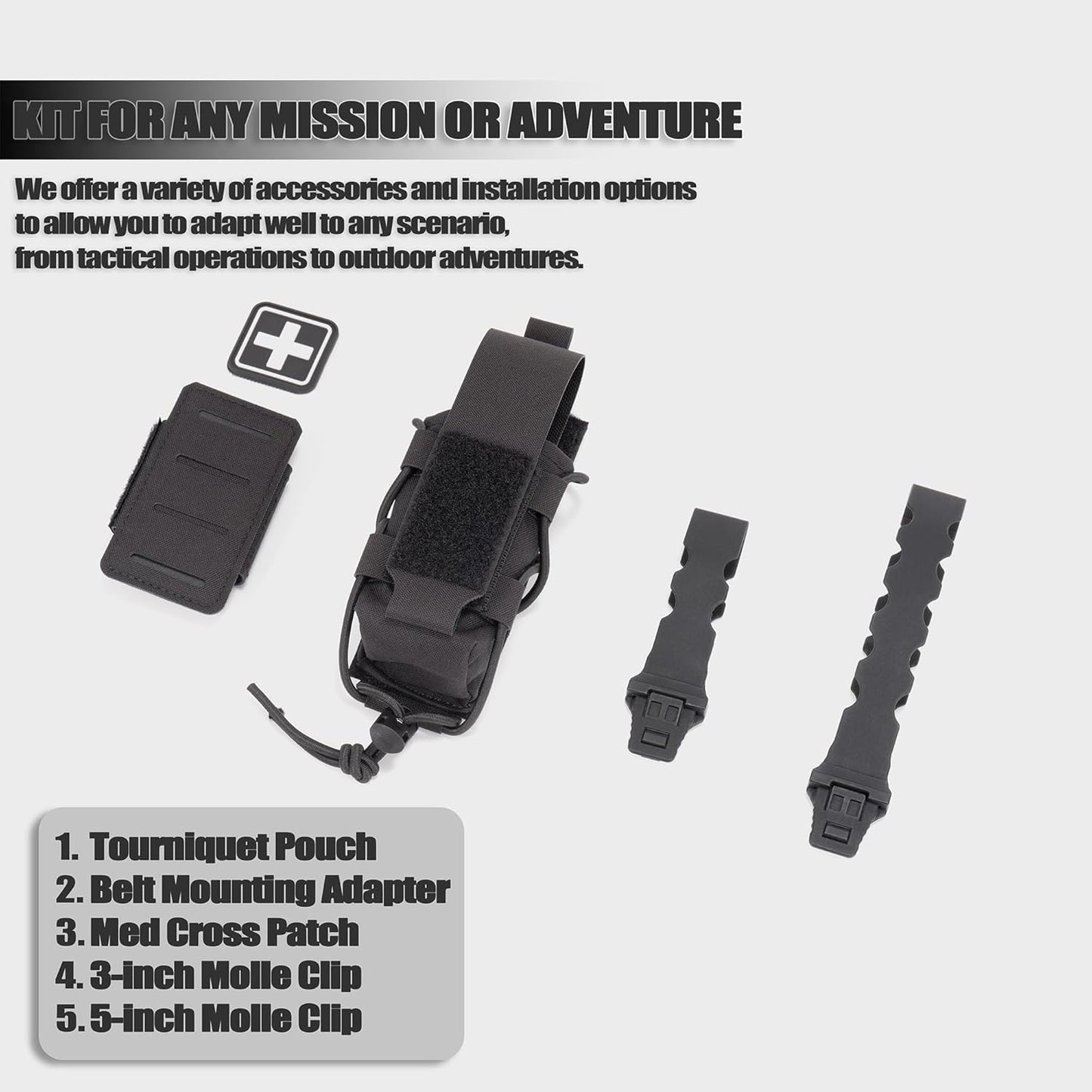 Tactical Tourniquet Holder by [Brand Name] - Adjustable Molle Pouch for Belt & Vest | Scissor Holster & EDC Tool Storage