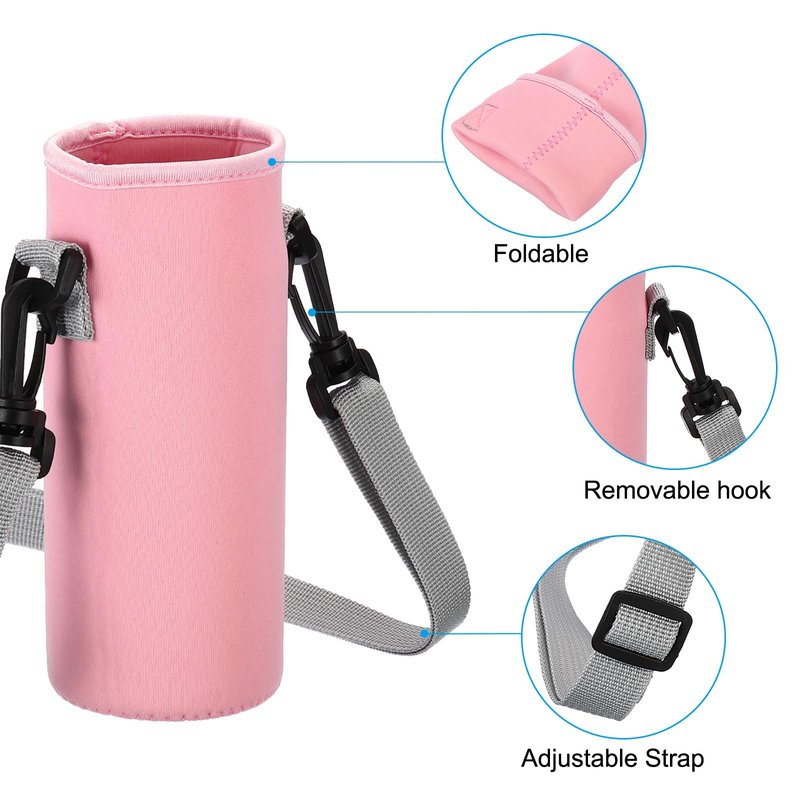 PATIKIL 80mmx190mm Water Bottle Sling Bag, 4 Pack Neoprene Portable Insulated Bottle Holder Carrier with Adjustable Shoulder Strap, 4 Colors