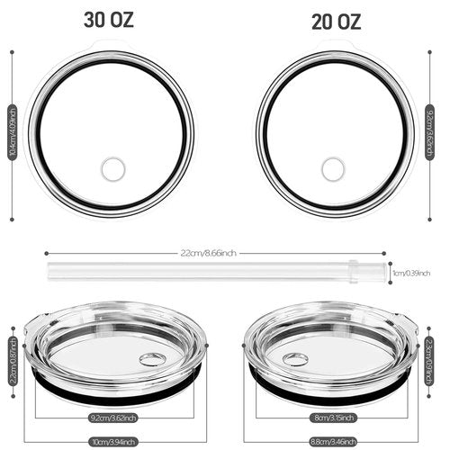 LUCEMILL Straw Lids for YETI Rambler 26 oz Cup 30 oz Tumbler, 35 oz Straw Mug,2 Pcs 30 oz Tumbler Lids for Yeti Tumbler, Spill Proof Covers
