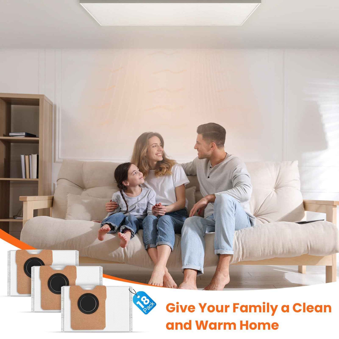 18 Pack C20 Dust Bags for eufy Omni C20 C10 Robot Vacuum Cleaner, 3.2L Large Capacity Vacuum Bags, Disposable Replacement Dust Bags