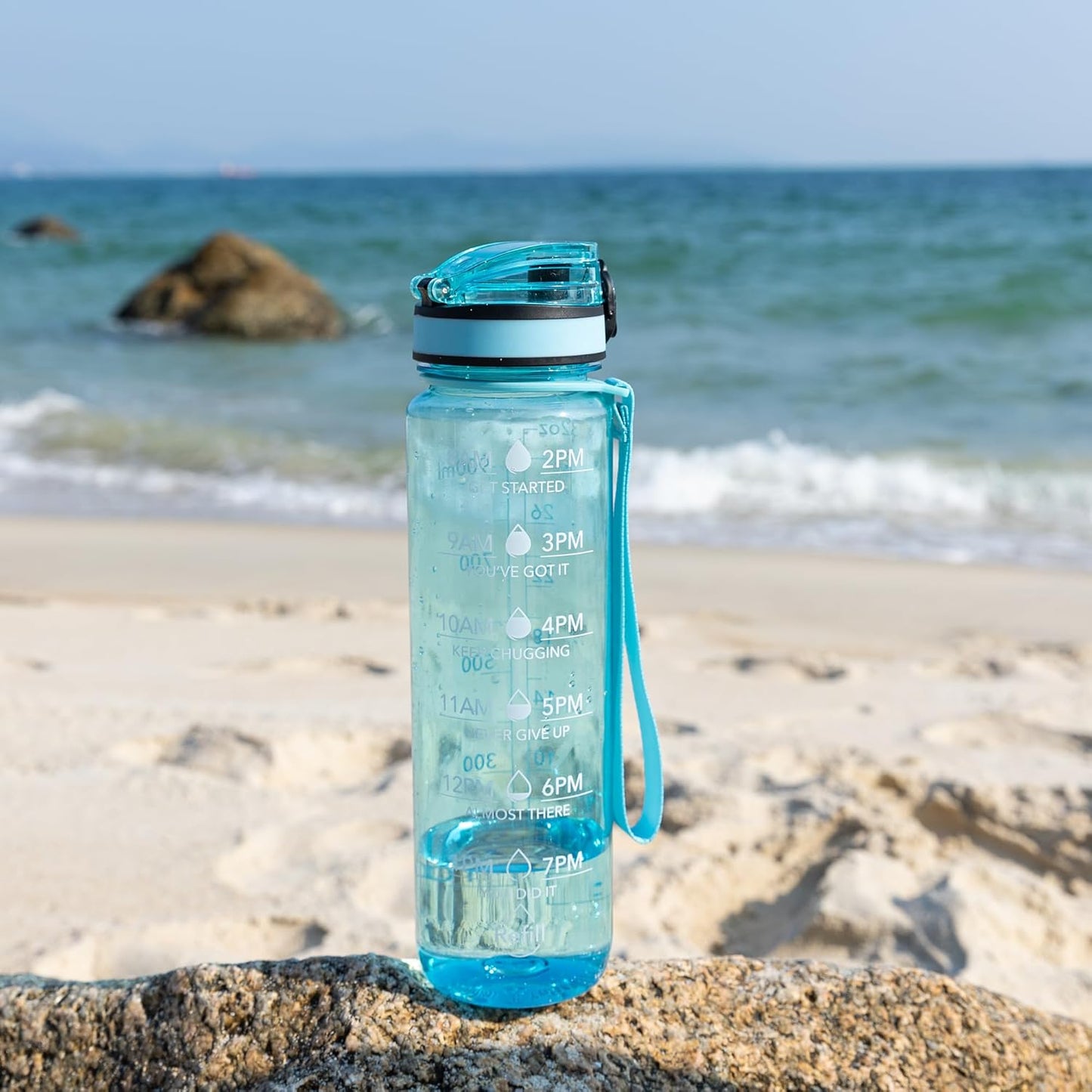 OLDLEY 32oz Motivational Sports Water Bottle - BPA Free, Leakproof Design with Time Marker | Perfect Gift for Men and Women