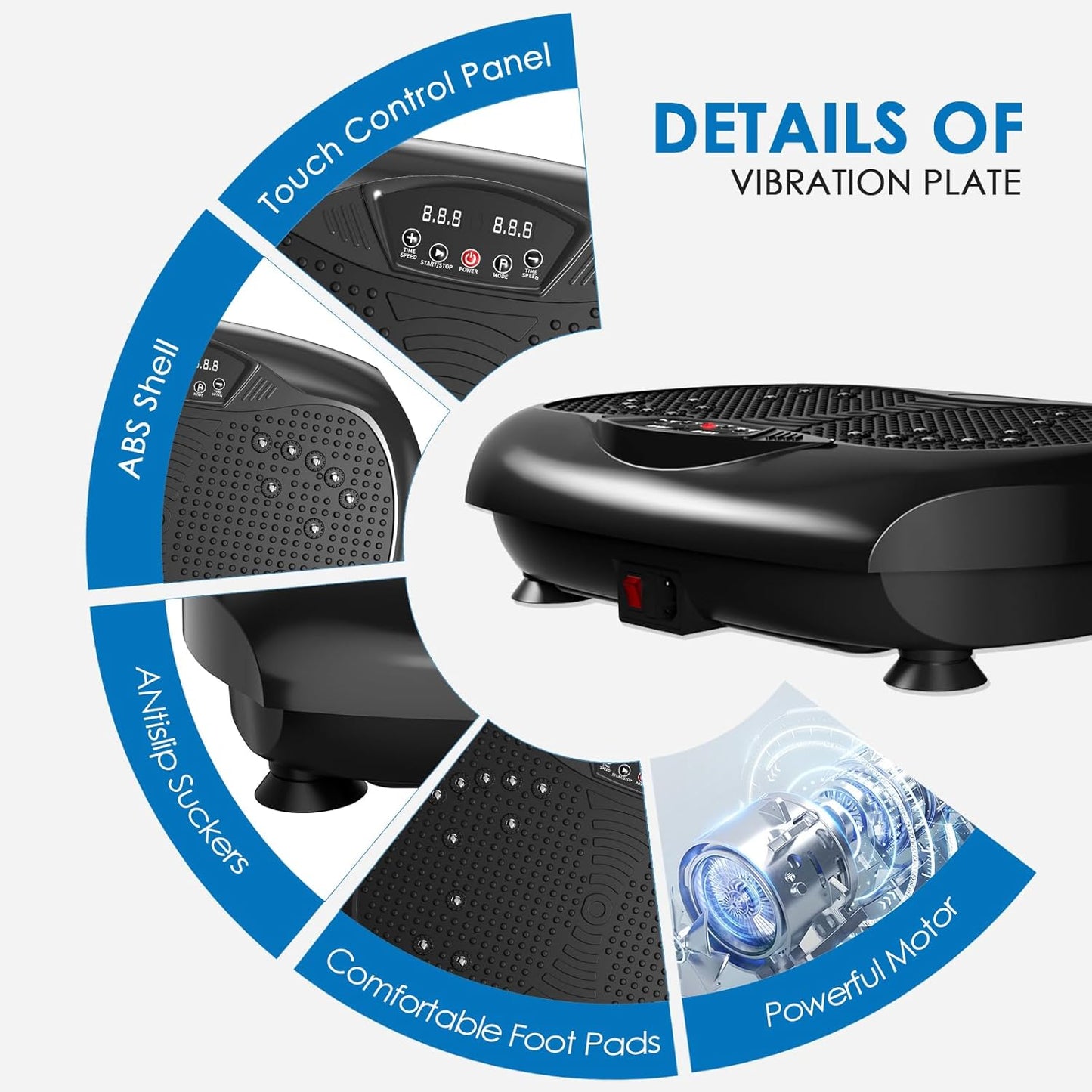 Natini Vibration Plate Exercise Machine - Whole Body Workout for Weight Loss | Lymphatic Drainage with Remote & Bands