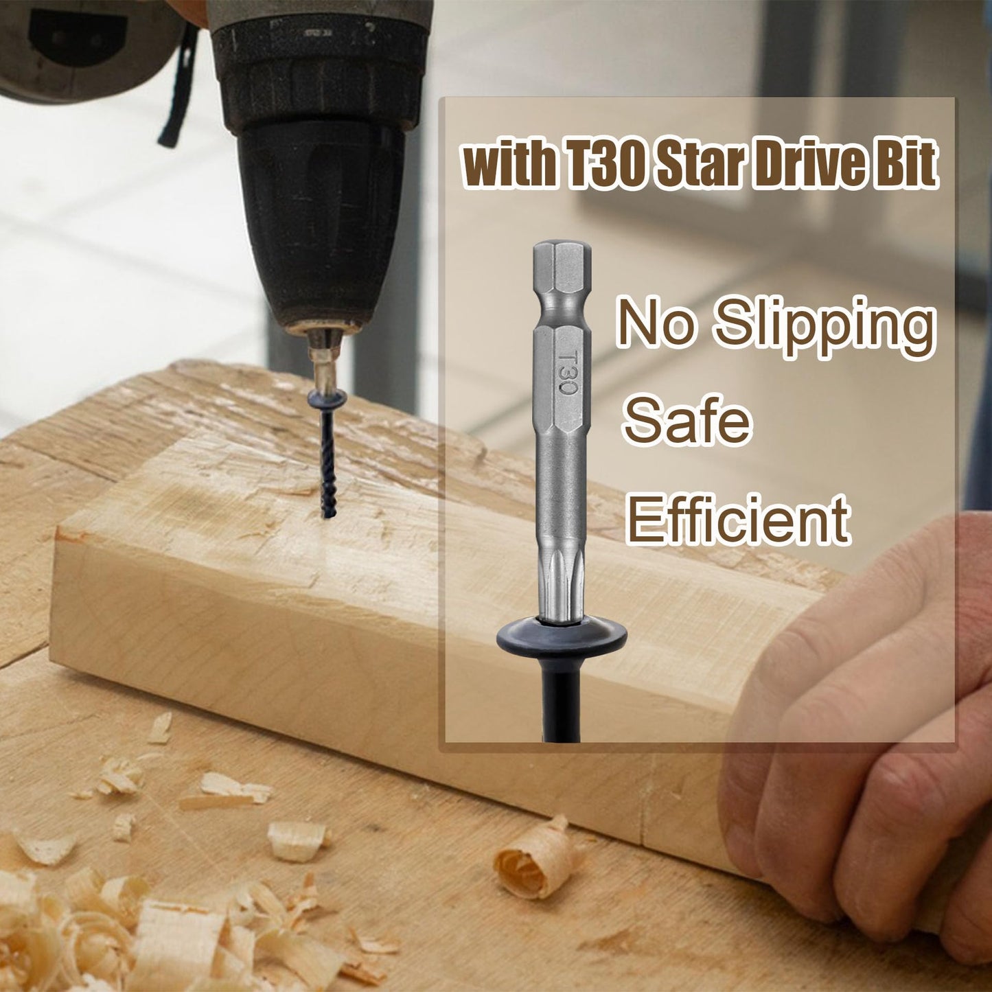 Apalie 25PCS #14 x 4 Inch Lag Screws Structural Wood Screws 4 inch, Black Coated Rust Resistant Heavy Duty Construction Screw Star Drive with Bit