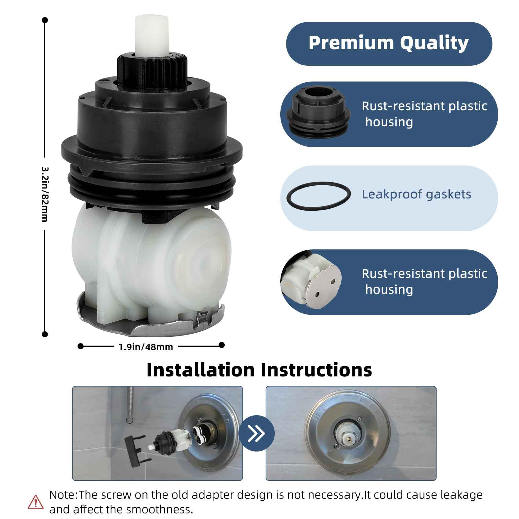For Delta Shower Cartridge - Delta Faucet RP46463 for Delta Monitor 17 Series (2006-Present), RP46463 Delta Shower Cartridge Replacement, Fits Delta R10000 Series Valve with Seat and Adapter