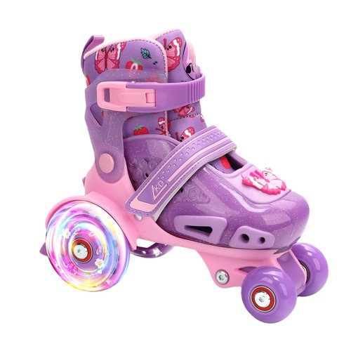 LKD Adjustable Kids Roller Skates for Boys Girls,Beginner Quad Skates,Indoor Outdoor Sports for Ages 3-5 5-8