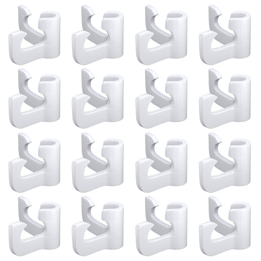 CUBEDIY Shelf Holders for Shoe Organizer | 16 Mid-Panel Hooks | Spare Parts for Shoe Storage Cabinet | Customizable Shoe Organizer Closet | Extras for Shoe Rack Organizer Set (White)