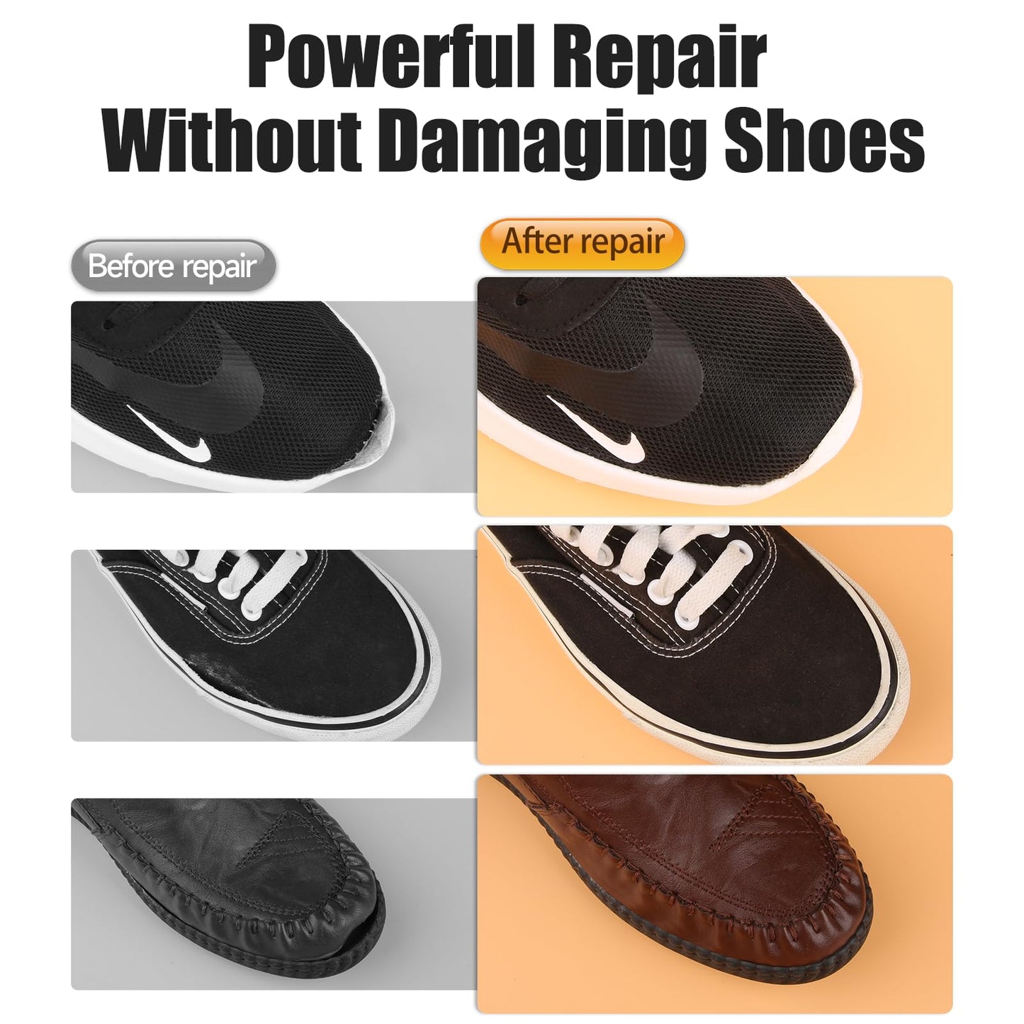 PHIXBEAR Professional Grade Shoe Glue Repair Adhesive, Heavy Duty Clear Flexible Glue : Low Odor, No White, No Hard, 1.05 fl oz
