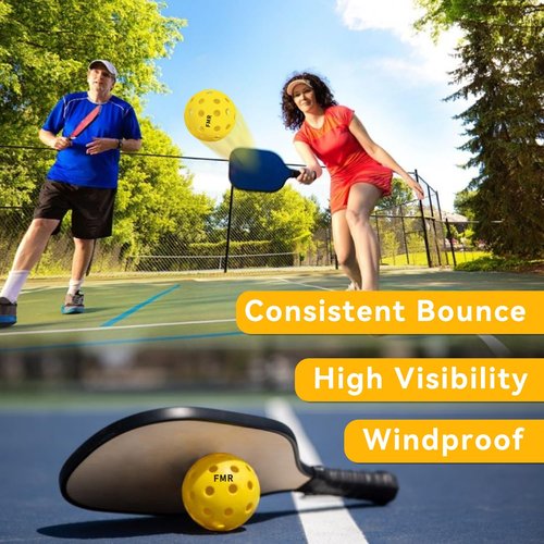 Feel my rhythm Pickleball Balls,40 Hole Outdoor Pickleball Balls, USAPA Approved Pickle Ball for Tournament Play, Crack-Resistant, Aerodynamics, 12 Packs