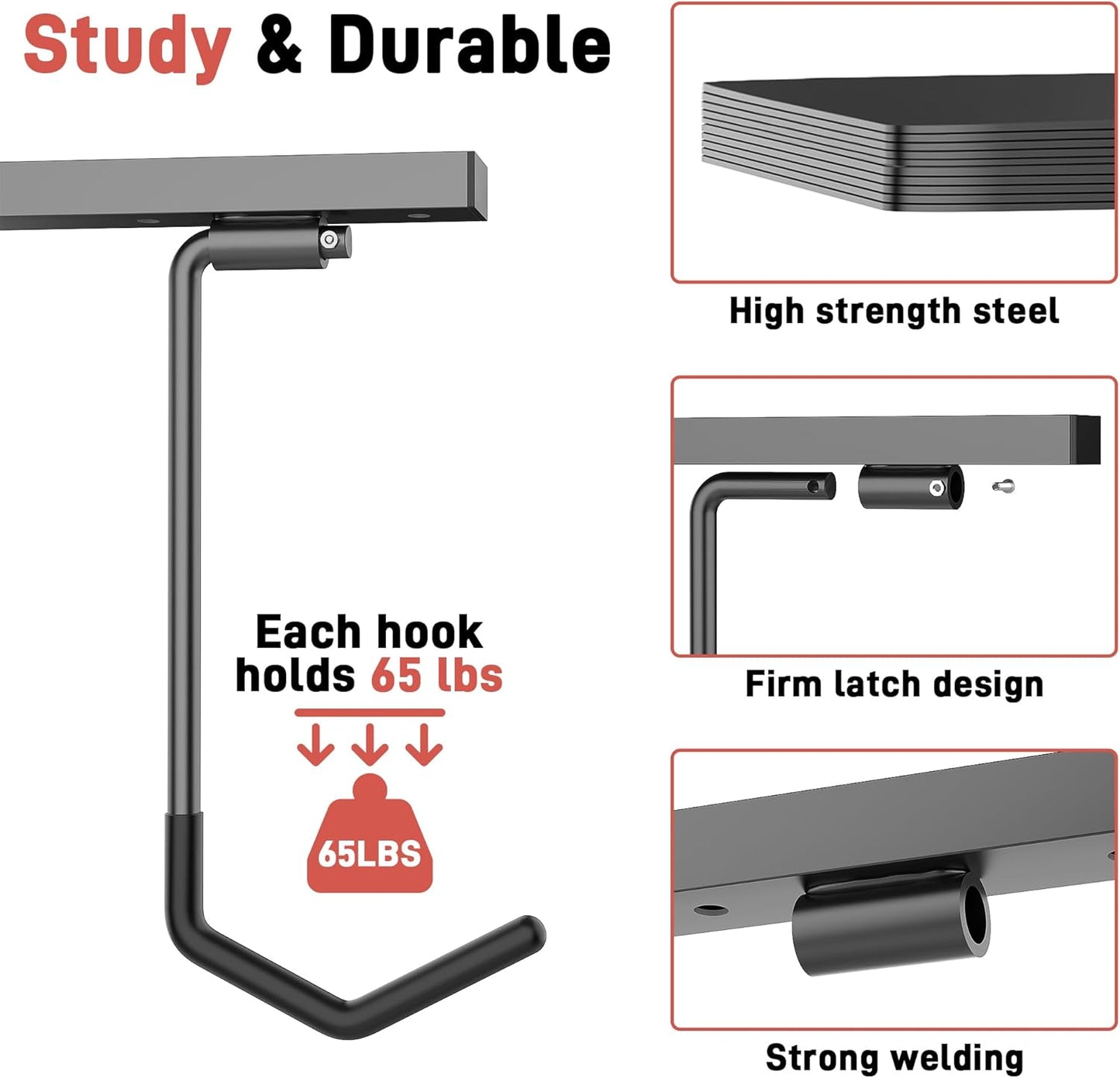 Ultrawall Ceiling Bike Rack - Indoor Bike Storage Hanger for 2 Bikes Horizontally | 4 Bikes Vertically, 25 Inch
