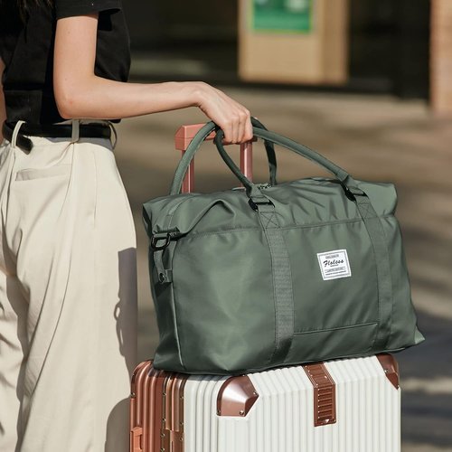 LANBX Travel Gym Bag - Stylish Tote for Women | Sport Duffle with Wet Pocket - Olive Green