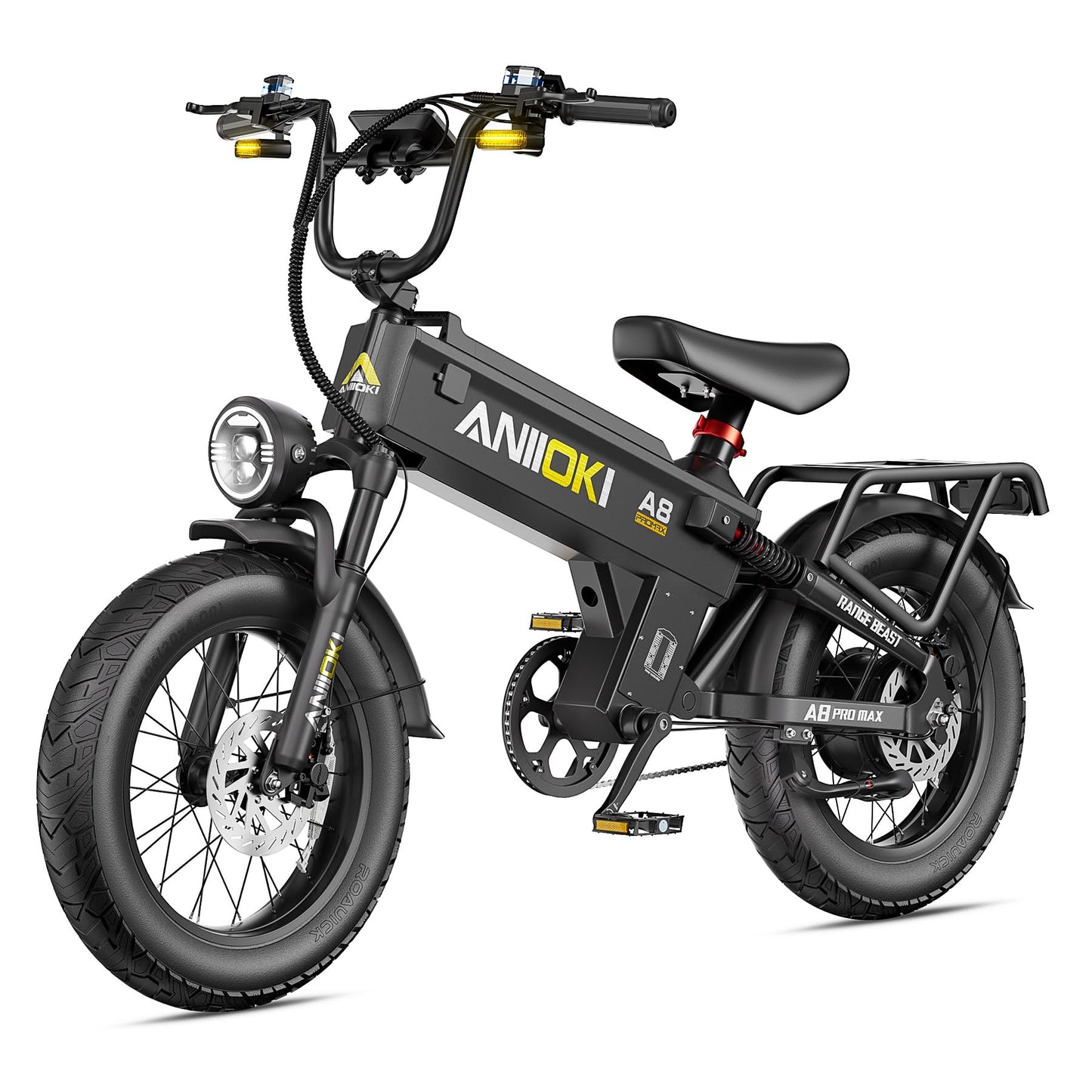 ANIIOKI Electric Bike for Adults, 200+ Miles Long Range Electric Bike,High Speed Ebike for Adults,20" Fat Tire Electric Bicycle