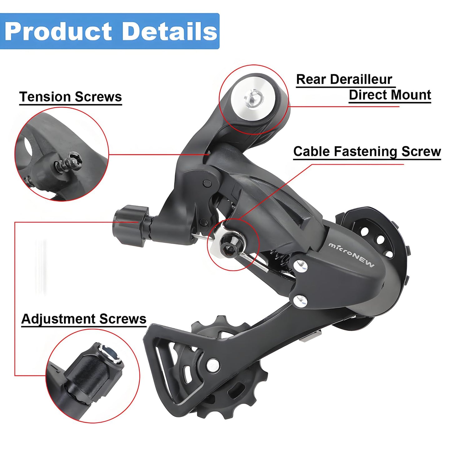 Bike Rear Derailleur, 7/8/9,10,11 Speed Mountain Bike Rear Derailleur, 7/8/9/10 Speed Road Bike Rear Derailleur, Direct Mount Rears Derailleurs