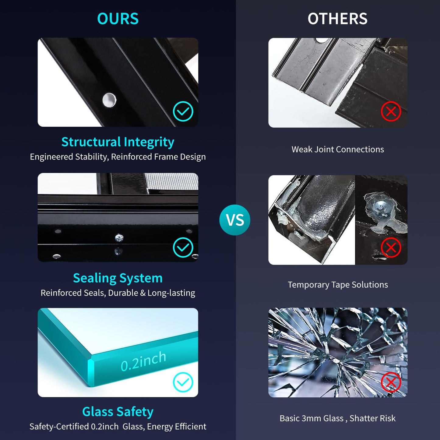 MHirmosy 2 Pcs Black Shed Windows 18" x 23" - Pro Series Thermal Break Frame Tempered Glass - Sliding Windows Windows for Tiny House, Workshop, Greenhouse, Garage