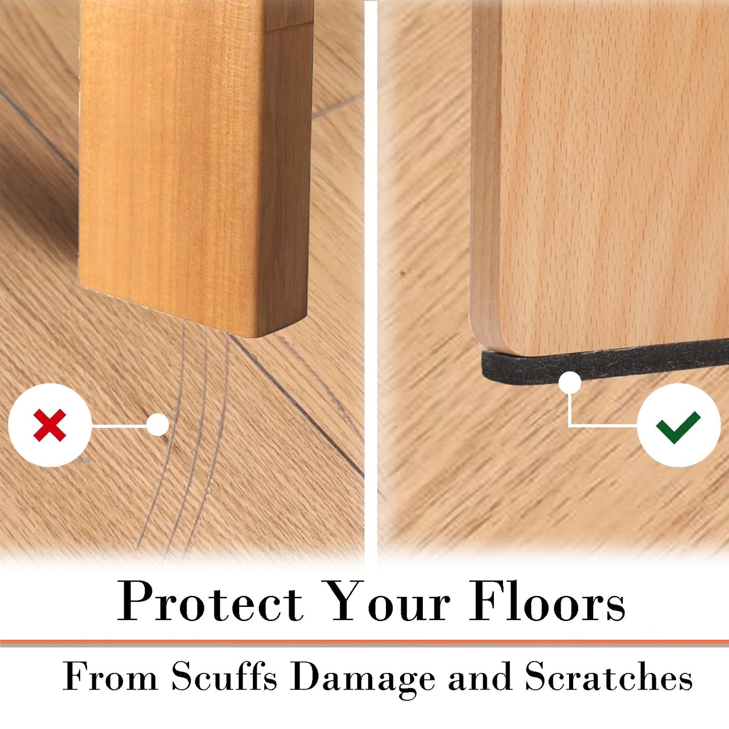 Fursafe&Q Non Slip Furniture Pads - Furniture Grippers for Hardwood Floors, 30 PCS Brown Non Skid Pads for Furniture Legs, Self Adhesive Rubber Furniture Floor Protectors - Keep Furniture in Place