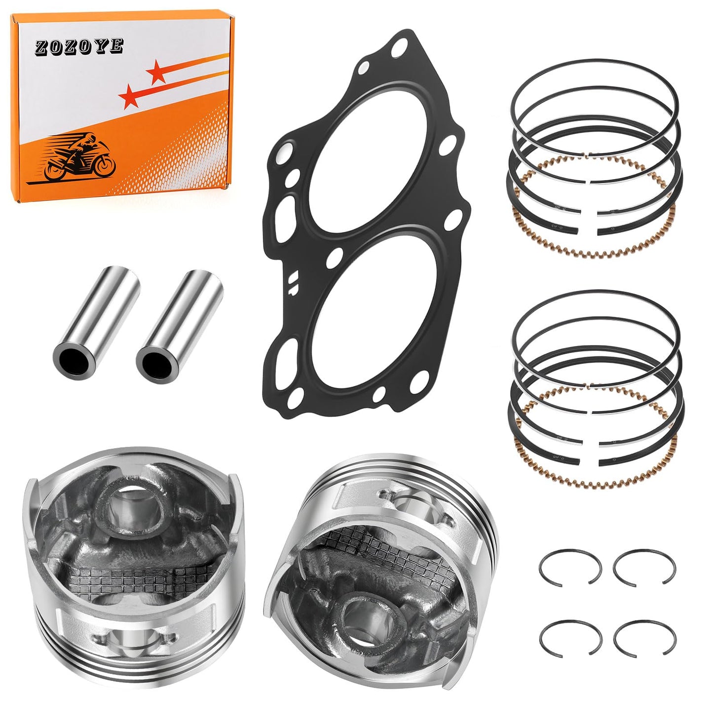 For EZGO Fuji Robin 295cc 4 Cycle Gas Golf Cart EH29C MCI Engine Oversize 0.5mm Piston + Ring Set W/Gasekt 26607-G01 26608-G01 1991-2008