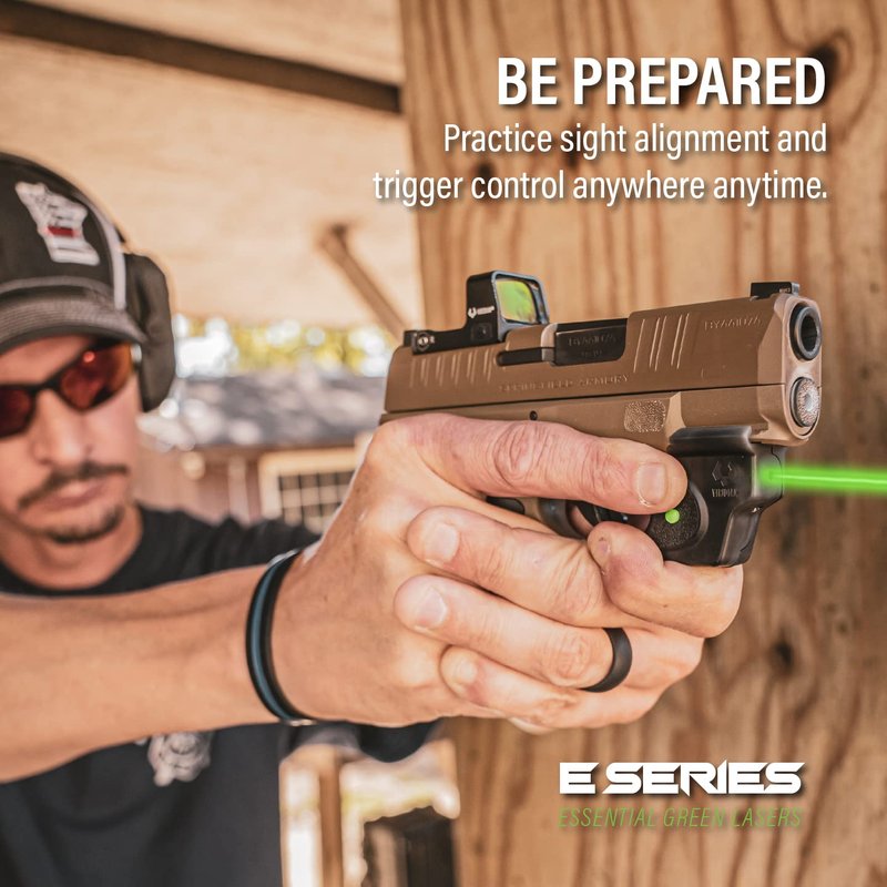 Viridian E Series Green Laser Sight for Springfield Hellcat, Gun Sight with Ambidextrous On and Off Switch, FDE