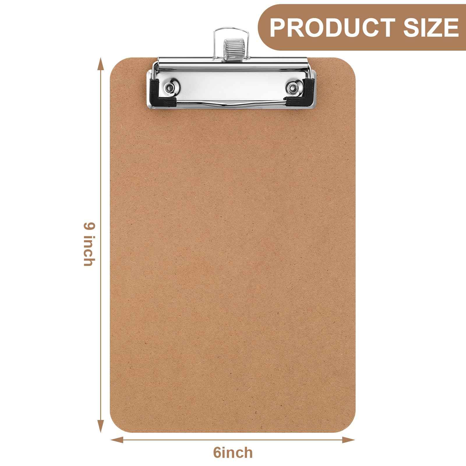 Sabary 24 Pack Mini Clipboards Bulk with Pen Holder 6x9 Small A5 Memo Size Clipboards Wood Note Boards Heavy Duty Hardboard Check Presenters for Restaurant Office Business Supplies (Pen Not Included)