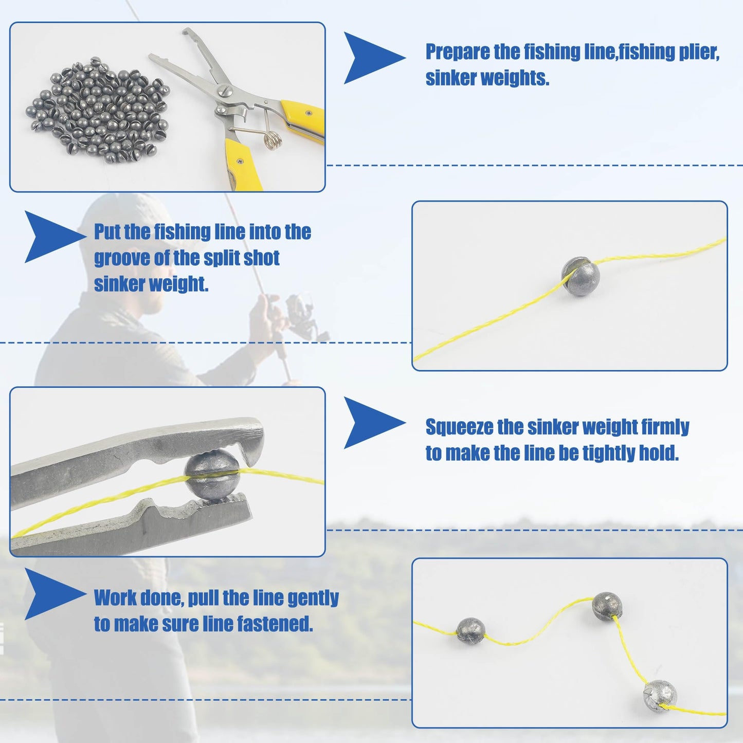 Removable Split Shot Weights Fishing Weight Sinker Slip On Fly Fishing Line Sinkers Freshwater Saltwater Round Lead Sinking Egg Sinkers Fishing Drop Shot Sinker Fish Tackle 1.8g 60pcs