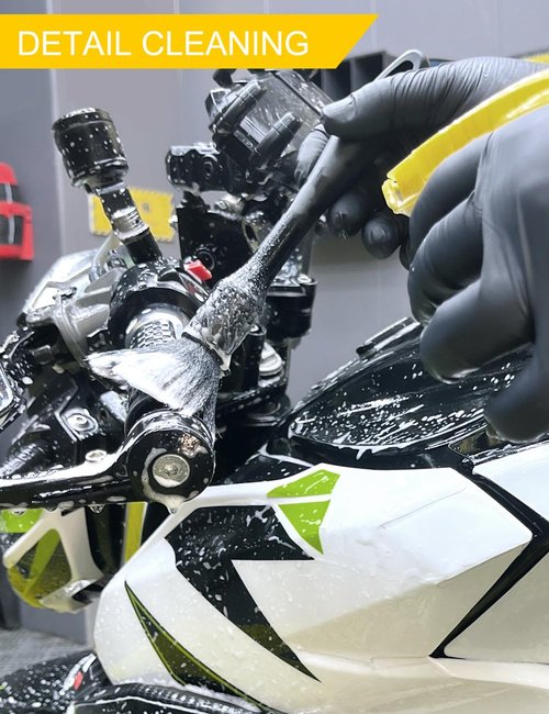 Ultrafashs Motorcycle Dirtbike Wash Kit - Premium Cleaning and Detailing Set for Mudguard,Rims and Paint.Includes Motorcycle Cleaner(560ML),Chain Clean(300ML) Dry Lubricant(120ML)