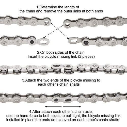 Oumers Bike Chain Tool Set, Bike Chain Plier Bike Chain Splitter Chain Wear Indicator 3 Pairs Bicycle Missing Link for 6/7/8/9/10 Speed Easy Using Chain Remover Closer