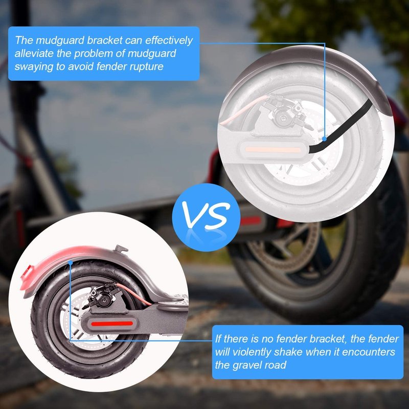 Sougan Electric Scooter Fender, 4 Hole Mud Guard to Scooter Splash Proof Fender Accessories Mudguard Fender Bracket Durable Mud