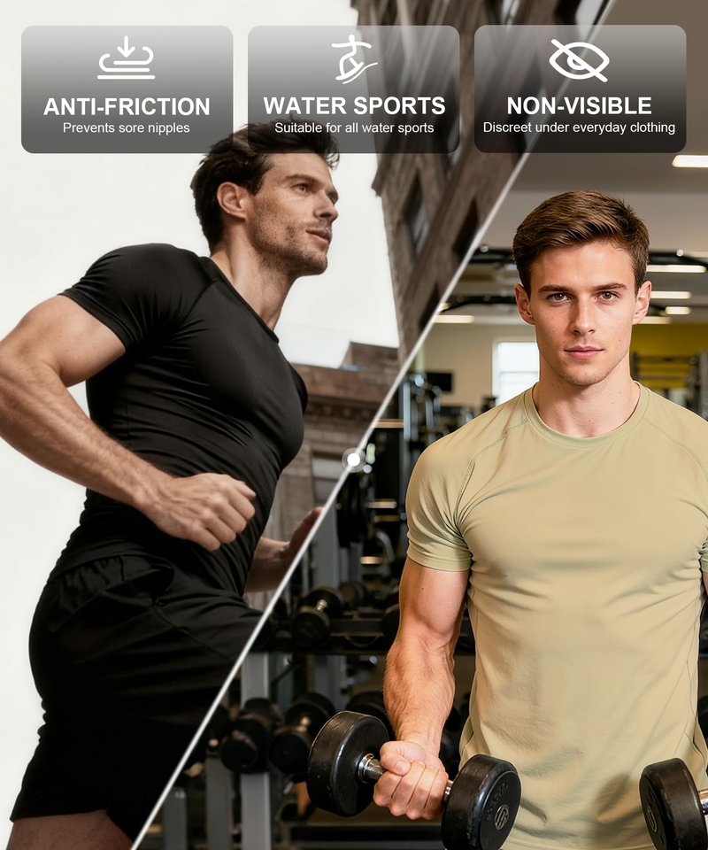 pbuucover Running Nipple Covers for Men No Show Protection Men, Nipple Tape Guards for Runners, Anti Chafing Marathon Use for Professional and Competitive Athletes