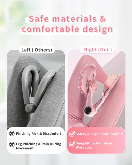 SirDone Thigh Master Kegel Exerciser - 360° Adjustable Thigh & Pelvic Floor Strengthener, Multi-Function Home Gym Equipment for Women's Inner Thigh, Hip, Leg and Arm Workouts (Pink)