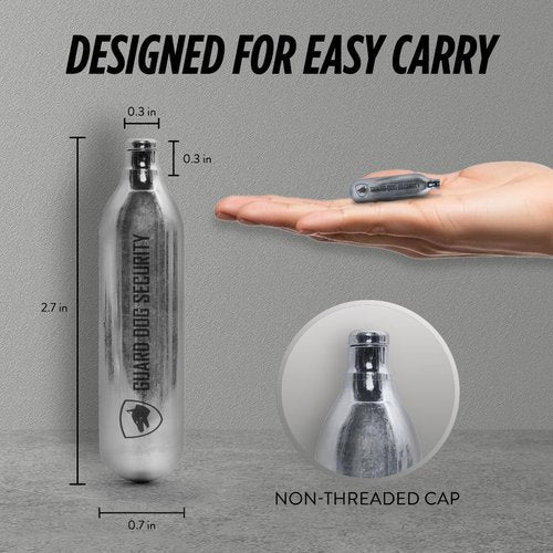 Guard Dog Security CO2 Cartridges - 8g/12g Non-Threaded for BB Guns & Airsoft Pistols | Solid Seal