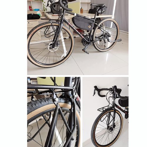 Bicycle Front Rack, Bike Luggage Touring Carrier Racks 15KG Capacity Mountain Bike Pannier Cycling Equipment Stand Footstock for Cargo Luggage Picnic Carrier Rack,Black 2