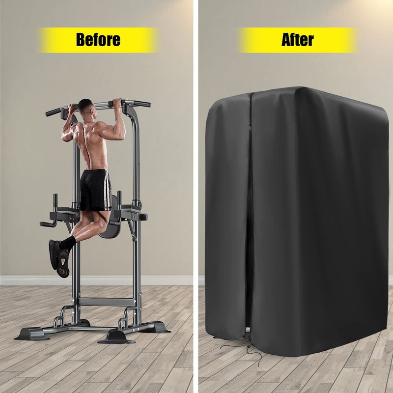 Kingling Pull Up Bar Station Cover, Pull Up Bar Stand Cover for Power Tower Home Strength Training Dip Stands Waterproof & Dustproof Protective - 42"L x40"W x88.2"H