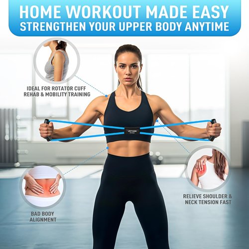 Figure 8 Resistance Bands - Heavy Duty Latex Exercise Bands with Handles for Strength Training | Full Body Workout