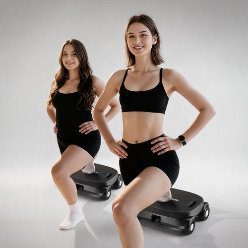 EAST MOUNT Pilates Reformer Board - Pilates Equipment Ab Roller Automatic Rebound Abdominal Wheel Home Workout Equipment for Women Core Workout (Black)
