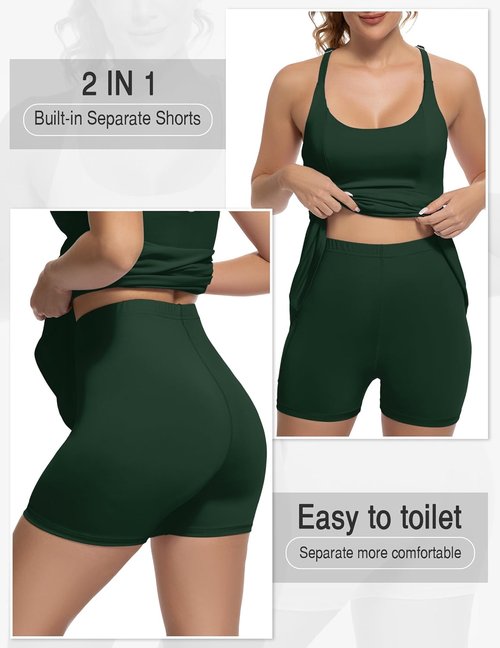 GGOV Tennis Dress - Women's Athletic Golf Dress with Shorts, Pockets & Adjustable Straps - Backless Design