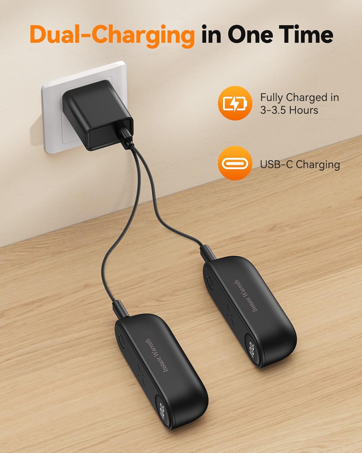 Skiennix 2-in-1 Rechargeable Hand Warmers - Magnetic Electric Design, 8000mAh, 3 Heat Levels Up to 140°F