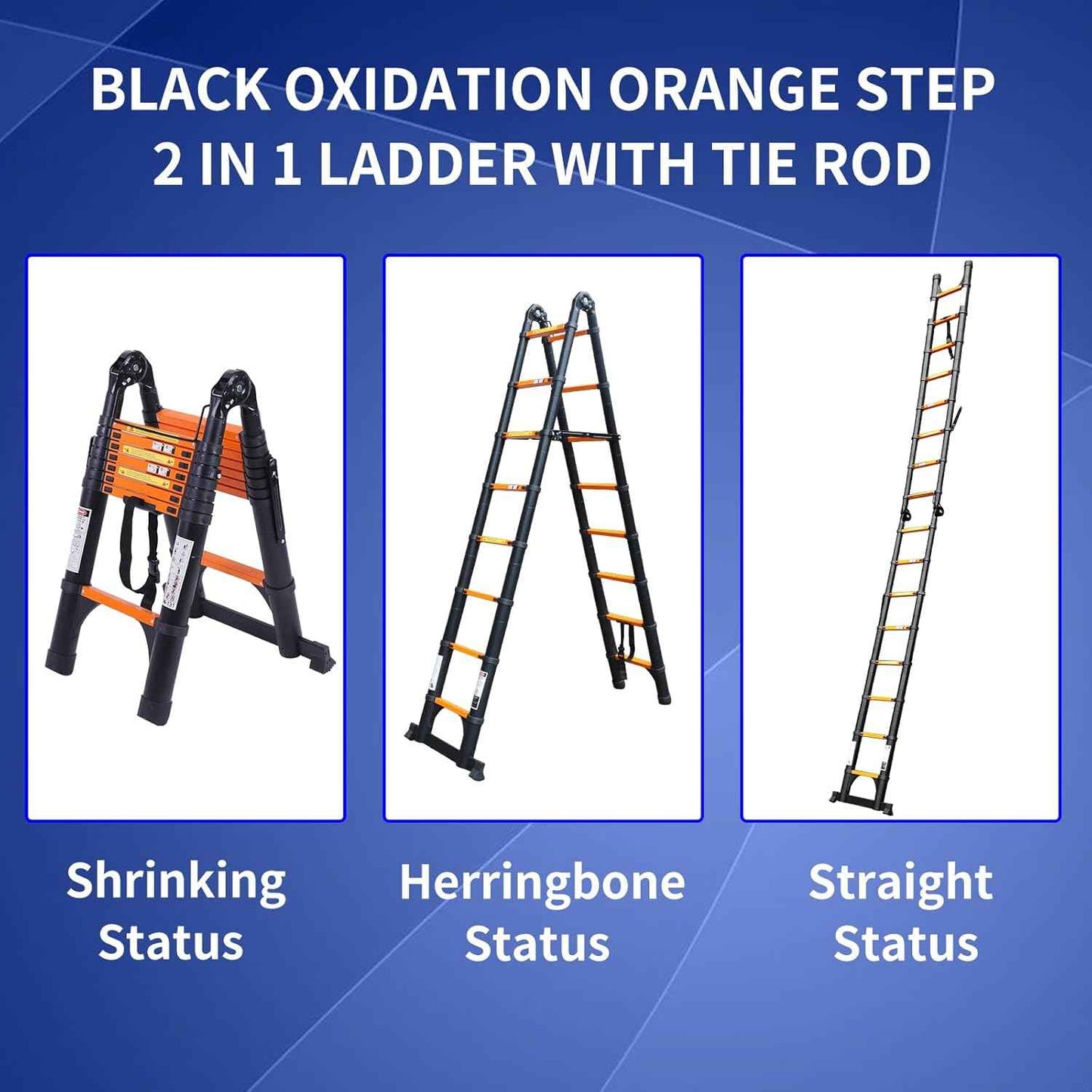 8.5 FT Telescoping Ladder - Lightweight Aluminum Extension Ladder with Stabilizers for Home & RV Travel