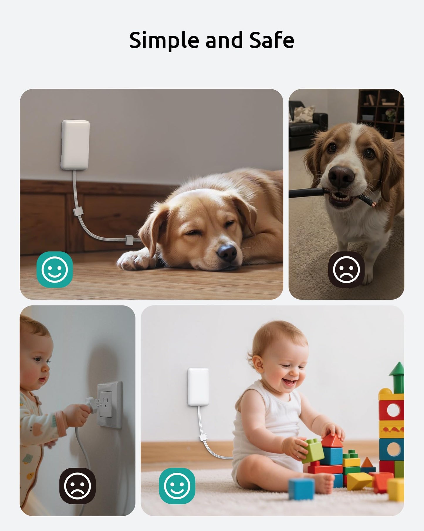 Outlet Cover Extension Cord Flat 6ft, NUTICT Flat Plug Power Strip with 8 Outlets & 3 USB-C & 1 USB-A Port, 13A/1625W, 1440J Surge Protector, Indoor 3 Prong Flat Wall Plug for Tight Spaces, White