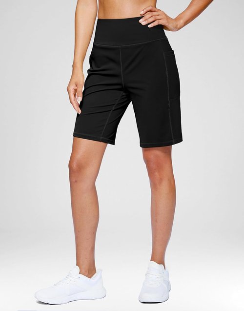 G Gradual Women's Bermuda Shorts - High Waisted Athletic Knee Length with Pockets | 7''/9'' Sizes