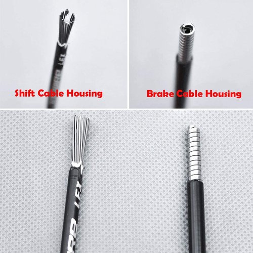 Farbetter Bicycle Brake Cable Housing and Bike Shift Cable Housing Kit, 50ft (4mm x 25ft +5mm x 25ft) Including 80 PCS Cable End Caps